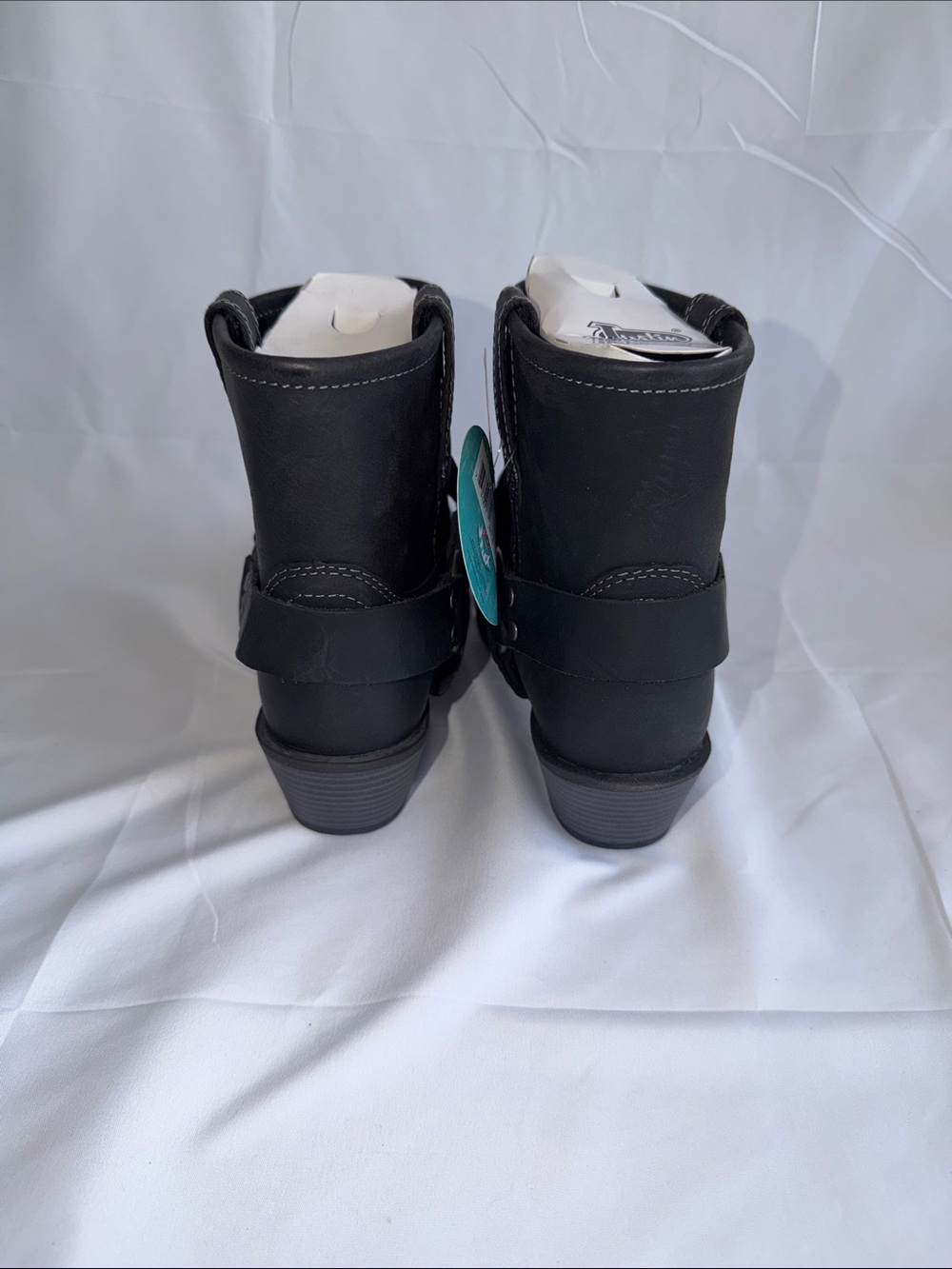 Justin Gypsy Black Jungle Leather Moto Harness Ankle Boots NWT Women’s Size 10.5 - Picture 4 of 5